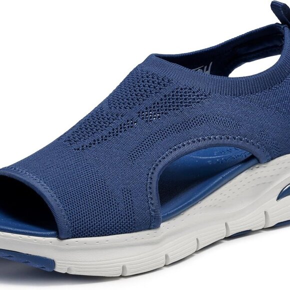 Women's Knit Slip-On Sandals Arch Fit Cushion Breathable Casual Comfort